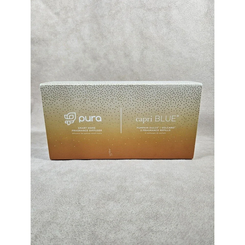 Capri Blue Pura Diffuser Kit - 1 Diffuser + Each Volcano & Pumpkin Dulce Refills